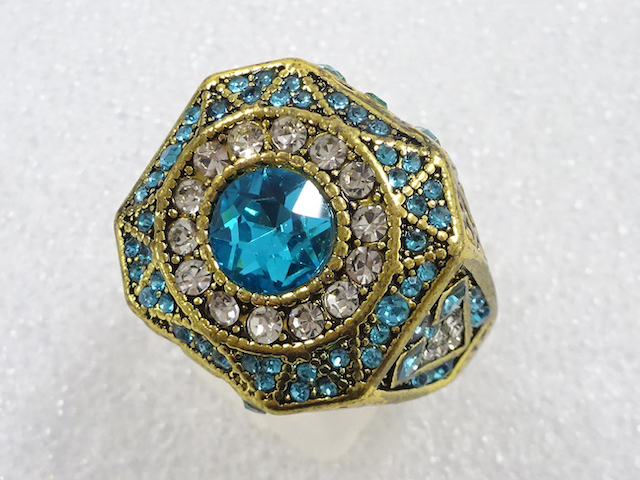 JAPANESE KIMONO / ANTIQUE COLORED STONE RING (SIZE 27)